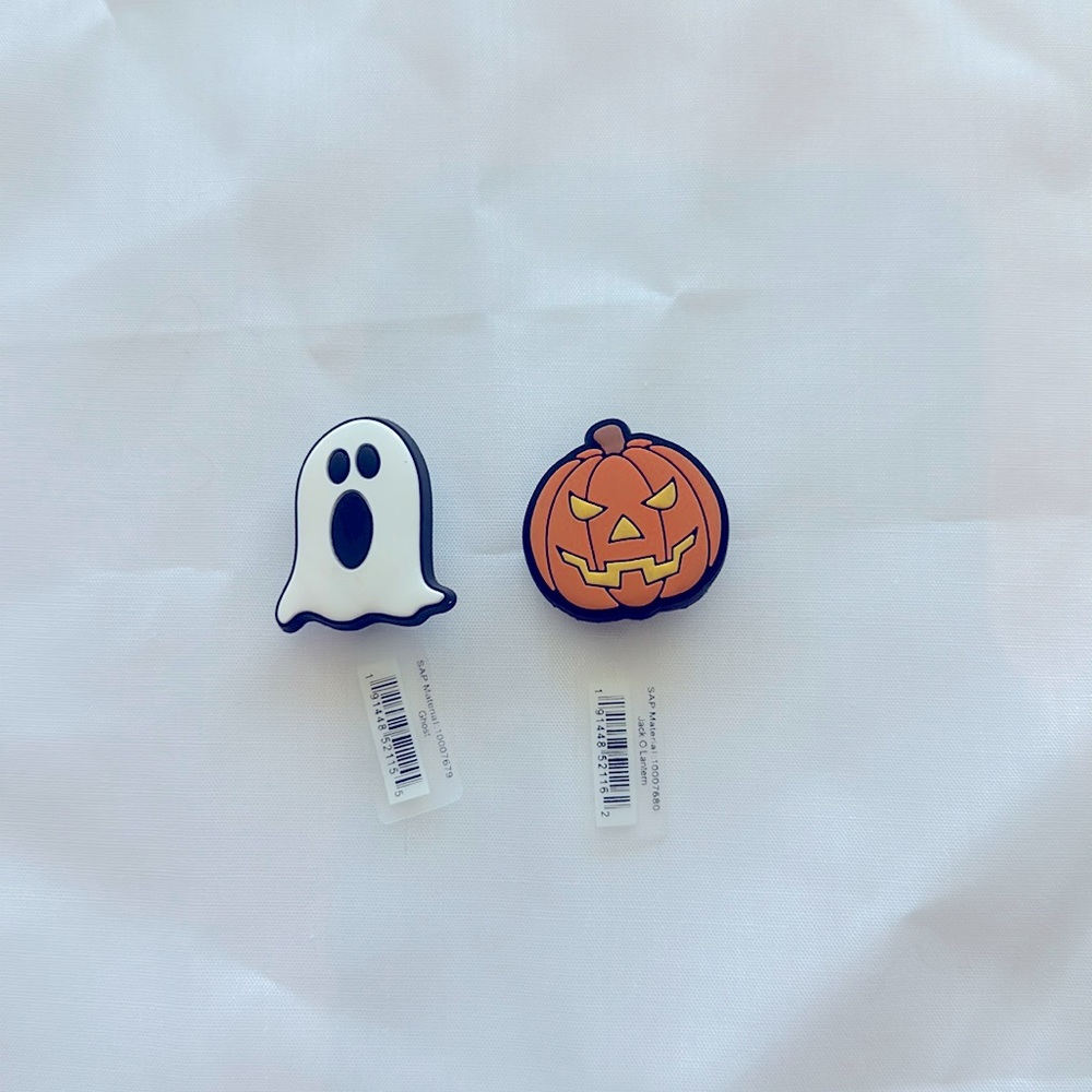 Halloween ghost & pumpkin duo Croc Jibbitz